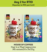 House Of Coffees Hug-In-A-Mug Cappucino (All Variants)-For Any 2 x 8 x 24/25g