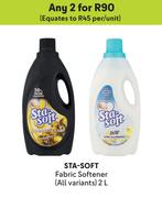 Sta-Soft Fabric Softener (All variants)-For Any 2 x 2Ltr