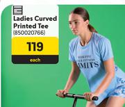 Ladies Curved Printed Tee
