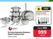 Tissolli 15 Piece Bekaline Stainless Steel Cookware Set-Per Set