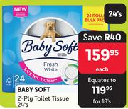 Baby Soft 2 Ply Toilet Tissue-24's Each
