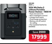 Eco Flow 1024 Wh Delta 2 Lithium Portable Power Station 1800W