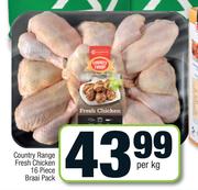 Country Range Fresh Chicken 16 Piece Braai Pack-Per Kg