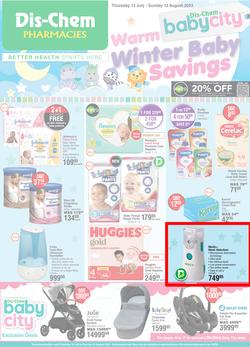 Dis-Chem : Warm Winter Baby Savings (13 July - 13 August 2023), page 1