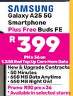 2 x Samsung Galaxy A25 5G Smartphone Plus Free Buds FE-On 1.3GB Top Up Core More Data