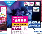 Samsung 60" (152cm) UHD Crystal TV UA60DU7000KXXA