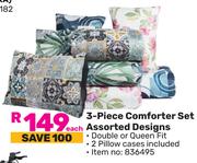 3 Piece Comforter Set (Assorted Designs)-Per Set
