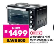 Defy 2-Hotplate Mini Oven MOH 2330 BL