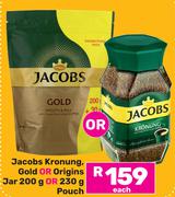 Jacobs Kronung, Gold Or Origins Jar 200g Or 230g Pouch-Each