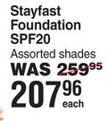 Yardley Stay Fast Foundation SPF20 Assorted Shades-Each