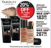 Yardley Air Brush Foundation SPF25 Assorted Shades-Each