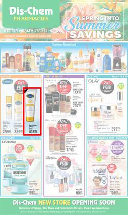 Dis-Chem : Spring Into Summer Savings (19 September - 13 October 2024), page 1