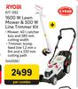 Ryobi Kit-392 1600W Lawn Mower & 300W Line Trimmer Kit-Per Combo