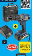 Ryobi XHD-1820K 18V Li-Ion Cordless Impact Drill Kit-Each