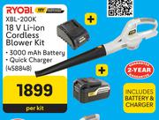 Ryobi XBL-200K 18V Li-Ion Cordless Blower Kit-Per Kit