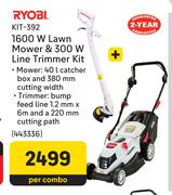 Ryobi Kit-392 1600W Lawn Mower & 300W Line Trimmer Kit-Per Combo