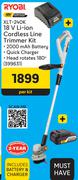 Ryobi XLT-240K 18V Li-Ion Cordless Trimmer Kit-Per Kit