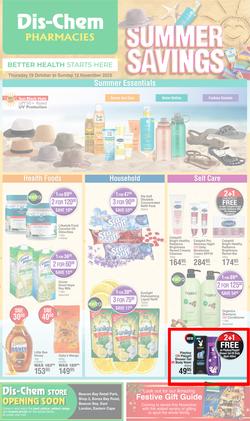 Dis-Chem : Summer Savings (19 October - 12 November 2023), page 1