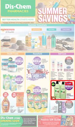 Dis-Chem : Summer Savings (19 October - 12 November 2023), page 1