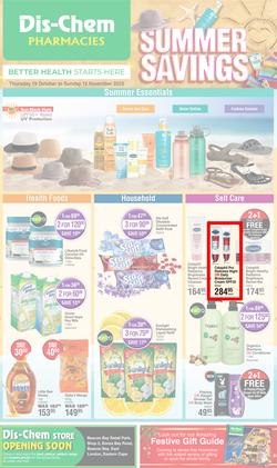 Dis-Chem : Summer Savings (19 October - 12 November 2023), page 1