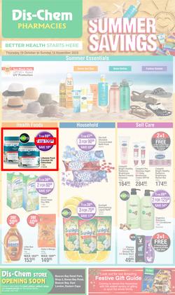 Dis-Chem : Summer Savings (19 October - 12 November 2023), page 1