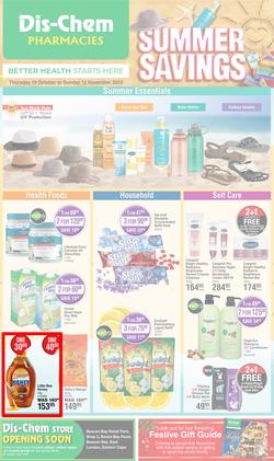 Dis-Chem : Summer Savings (19 October - 12 November 2023), page 1
