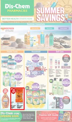 Dis-Chem : Summer Savings (19 October - 12 November 2023), page 1