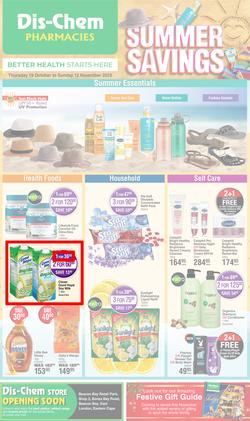 Dis-Chem : Summer Savings (19 October - 12 November 2023), page 1