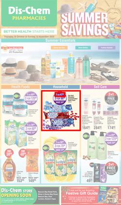 Dis-Chem : Summer Savings (19 October - 12 November 2023), page 1