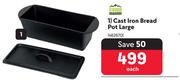 Campmaster Cast Iron Bread Pot Large-Each