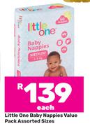 Little One Baby Nappies Value Pack Assorted Sizes