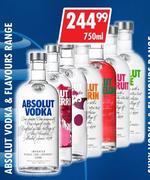 Absolut Vodka & Flavours Range-750ml