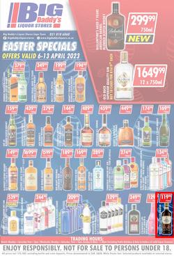 Big Daddy Liquor Stores : Easter Specials (06 April - 13 April 2023), page 1