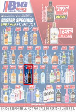 Big Daddy Liquor Stores : Easter Specials (06 April - 13 April 2023), page 1