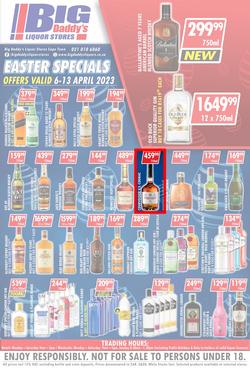 Big Daddy Liquor Stores : Easter Specials (06 April - 13 April 2023), page 1