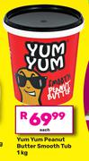 Yum Yum Peanut Butter Smooth Tub-1Kg Each