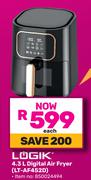 Logik 4.3L Digital Air Fryer LT-AF452D