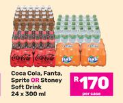 Coca Cola, Fanta, Sprite Or Stoney Soft Drink-24 x 300ml