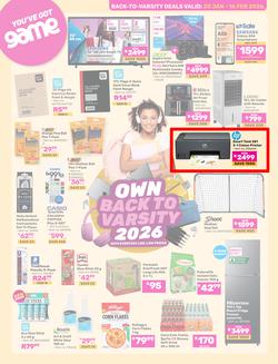 Game : Back To Varsity (20 January - 16 February 2026), page 1