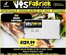 Die Visfabriek : Specials (13 May - 17 May 2026)