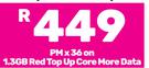 Samsung Galaxy A15 Smartphone-On 1.3GB Red Top Up Core More Data