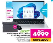 Acer Intel Celeron A315 Laptop Plus Bag & Mouse