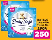 Baby Soft 2 Ply Toilet Tissue-For 2 x 18s