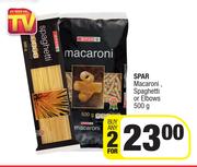 Spar Macaroni Or Spaghetti-For Any 2 x 500g