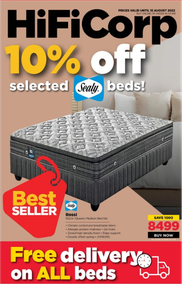 HiFi Corp : 10% Off Selected Sealy Beds (3 August - 16 August 2022)