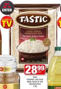 Tastic Parboiled Long Grain White, Brown Or Soft Absorbing Rice-2Kg Each