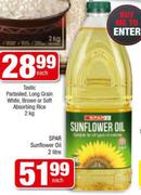 Spar Sunflower Oil-2Ltr Each