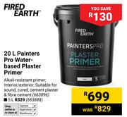 Fired Earth 20L Painters Pro Water Based Plaster Primer 663896
