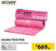 Isover Aerolite Think Pink 135mm x 1.2m x 5m 419287