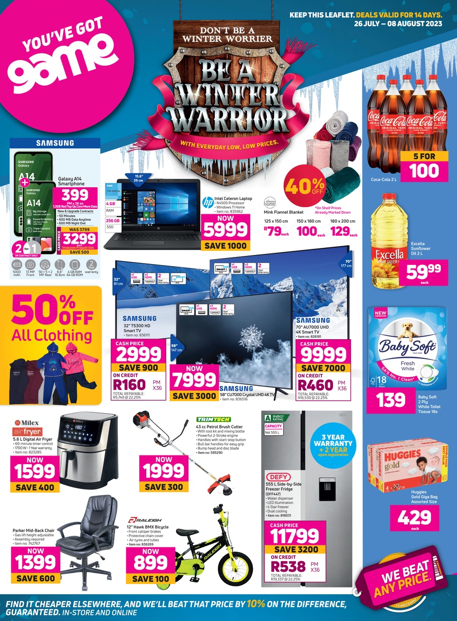 Knysna Mall Shopping Centre - Game Specials 21 July – 3 August
